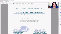 Premiación de Reconocimiento a la Mejor Investigación - Dra. Dany Araujo